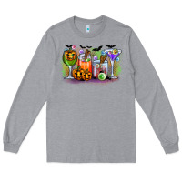 Heather Grey halloween Long Sleeve Tee - CowhideDigitalArt