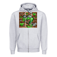 Heather Grey st patricks day hearts Zipper Hoodie - Jasminsmagicworld