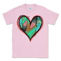 Bubblegum Pink Feather Heart Classic Tee - Jasminsmagicworld