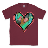 Burgundy Feather Heart Classic Tee - Jasminsmagicworld