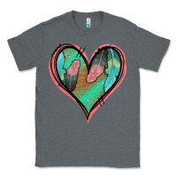 Charcoal Heather Feather Heart Classic Tee - Jasminsmagicworld
