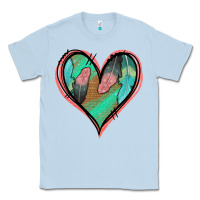 Dusty Blue Feather Heart Classic Tee - Jasminsmagicworld