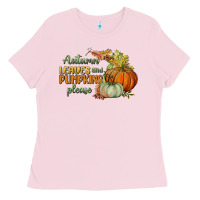 Autumn Leaves And Pumpkins Please Ladies Tee | Teevron