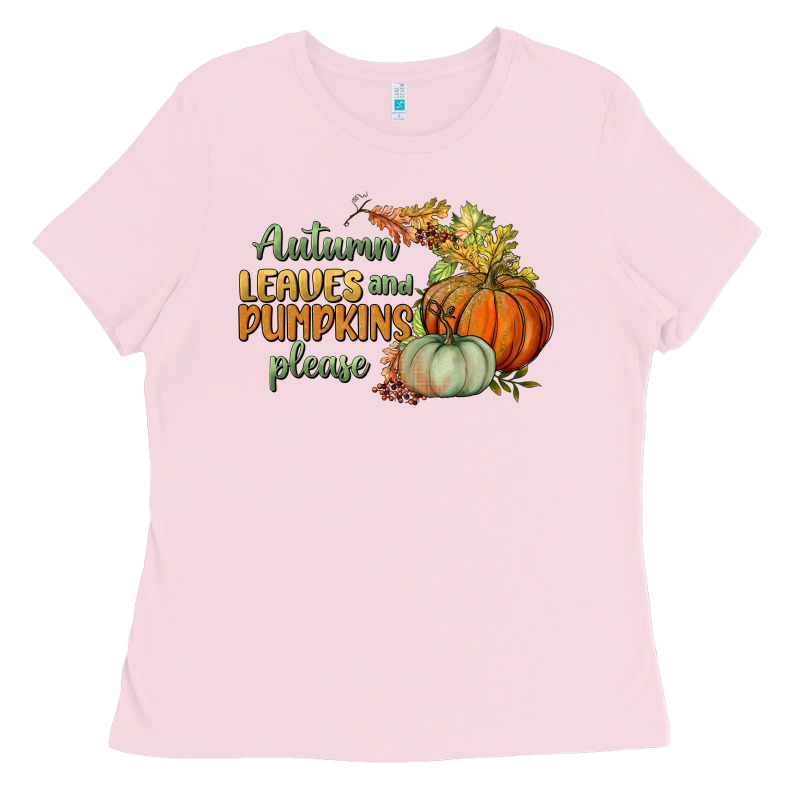 Autumn Leaves And Pumpkins Please Ladies Tee by BundleAndBundleShop | Teevron