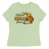 Matcha autumn leaves and pumpkins please Ladies Tee - BundleAndBundleShop