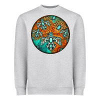 Heather Grey western pattern circle Heavyweight Sweatshirt - Jasminsmagicworld