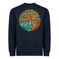 Navy western pattern circle Heavyweight Sweatshirt - Jasminsmagicworld