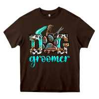 Chocolate Brown western dog groomer Heavy Core Tee - OliviaCreatesArt