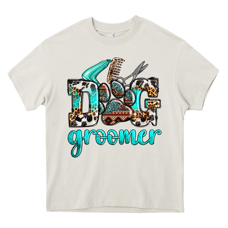 Western Dog Groomer Heavy Core Tee by OliviaCreatesArt | Teevron