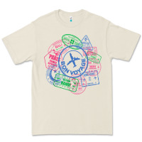 Bone bon voyage travel stamp t shirt Premium Tee - linhVisuals