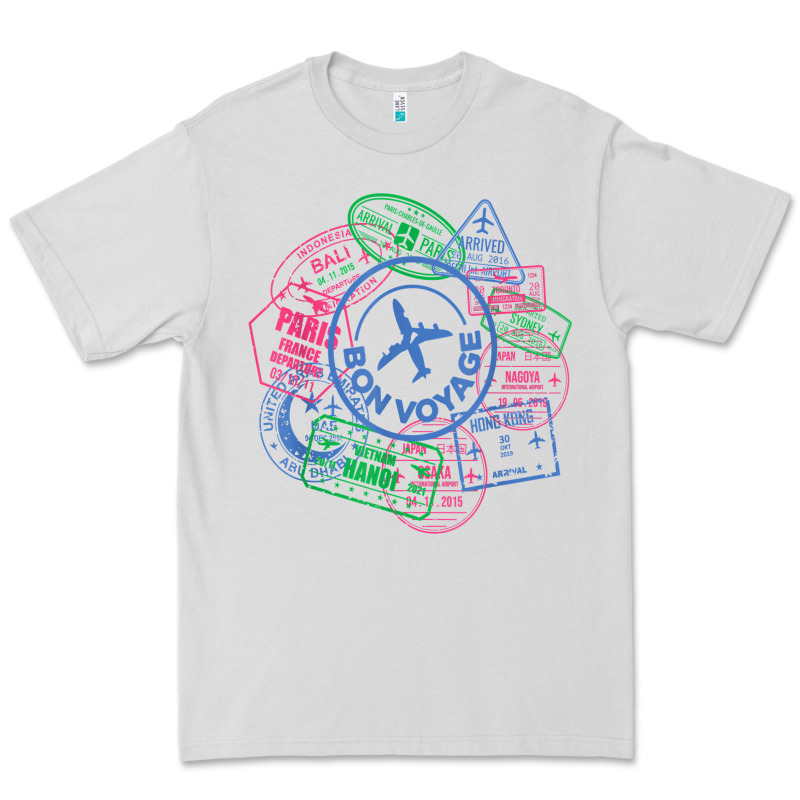 Bon Voyage Travel Stamp T Shirt Premium Tee by linhVisuals | Teevron