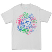 Dove Grey bon voyage travel stamp t shirt Premium Tee - linhVisuals