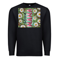 Black Blessed mama with daisy and leopard Premium Sweatshirt - RanaPortraitStore