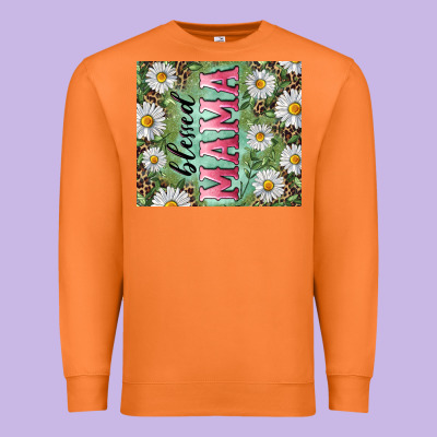 Blessed Mama With Daisy And Leopard Premium Sweatshirt Designed By Ranaportraitstore
