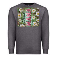 Charcoal Heather Blessed mama with daisy and leopard Premium Sweatshirt - RanaPortraitStore