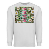 Dove Grey Blessed mama with daisy and leopard Premium Sweatshirt - RanaPortraitStore