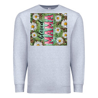 Heather Grey Blessed mama with daisy and leopard Premium Sweatshirt - RanaPortraitStore