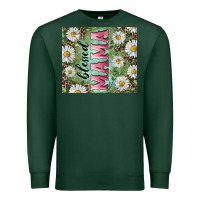 Sports Green Blessed mama with daisy and leopard Premium Sweatshirt - RanaPortraitStore