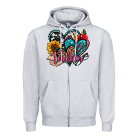 Heather Grey teacher hearts Zipper Hoodie - Jasminsmagicworld