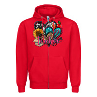Red teacher hearts Zipper Hoodie - Jasminsmagicworld
