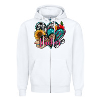 White teacher hearts Zipper Hoodie - Jasminsmagicworld