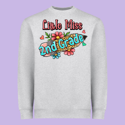 Little Miss Second Grade Heavyweight Sweatshirt Designed By Jasminsmagicworld