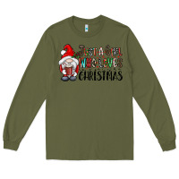 Army Green just a girk who loves christmas Long Sleeve Tee - CowhideDigitalArt