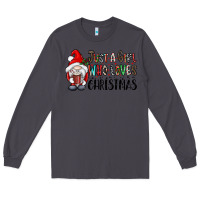 Smoke just a girk who loves christmas Long Sleeve Tee - CowhideDigitalArt