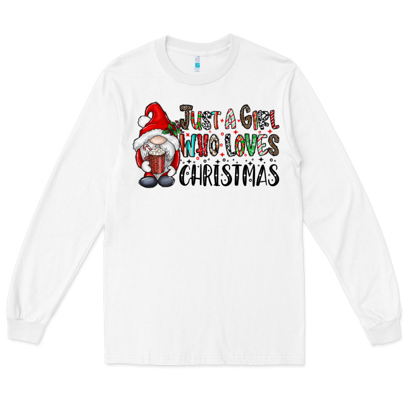 Just A Girk Who Loves Christmas Long Sleeve Tee by CowhideDigitalArt | Teevron