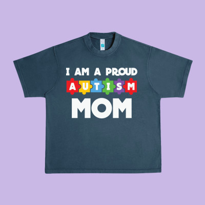 Lil Autism Mom Urban Heavy Tee Designed By Cowhidedigitalart