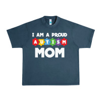 Midnight Navy LIL Autism Mom Urban Heavy Tee - CowhideDigitalArt