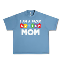 Pebble Blue LIL Autism Mom Urban Heavy Tee - CowhideDigitalArt