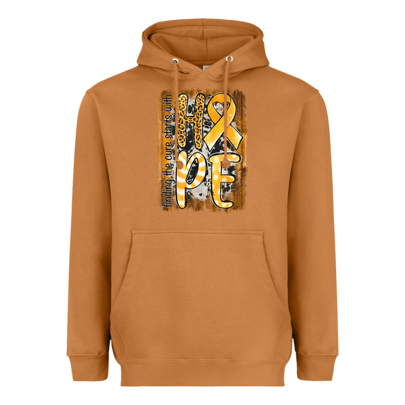 Finding The Cure Starts With Hope Childhood Cancer Awareness  With Bac Heavyweight Hoodie by Jasminsmagicworld | Teevron