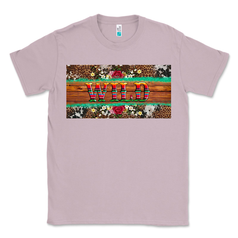 Western Wild And Floral Leopard  Cowhide Licanse Plate Classic Tee by Artiststas | Teevron