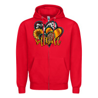 Red softball hearts Zipper Hoodie - Jasminsmagicworld