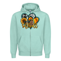 Seafoam softball hearts Zipper Hoodie - Jasminsmagicworld
