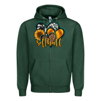 Sports Green softball hearts Zipper Hoodie - Jasminsmagicworld
