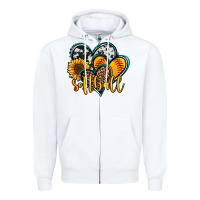 White softball hearts Zipper Hoodie - Jasminsmagicworld