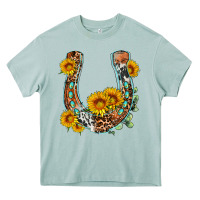 Arona western leopard cowhide sunflowers horseshoe Heavy Core Tee - OliviaCreatesArt