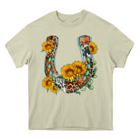Mossy western leopard cowhide sunflowers horseshoe Heavy Core Tee - OliviaCreatesArt