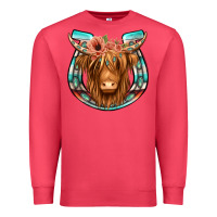 Cardinal highland cow serape floral headband horseshoe Premium Sweatshirt - Jasminsmagicworld