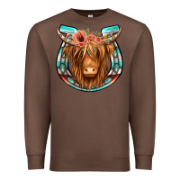 Chestnut highland cow serape floral headband horseshoe Premium Sweatshirt - Jasminsmagicworld