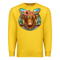 Lemon highland cow serape floral headband horseshoe Premium Sweatshirt - Jasminsmagicworld