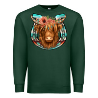 Sports Green highland cow serape floral headband horseshoe Premium Sweatshirt - Jasminsmagicworld