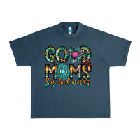 Midnight Navy Good Moms Say Bad Words Urban Heavy Tee - CowhideDigitalArt
