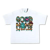 White Good Moms Say Bad Words Urban Heavy Tee - CowhideDigitalArt