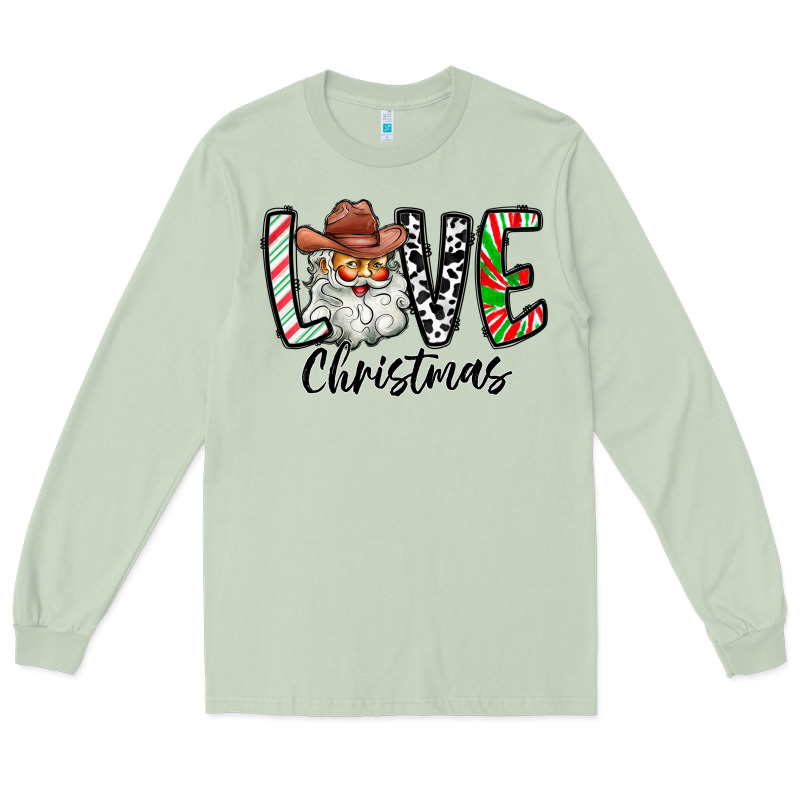 Love Christmas Santa Long Sleeve Tee by CowhideDigitalArt | Teevron