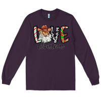 Plum Love Christmas Santa Long Sleeve Tee - CowhideDigitalArt