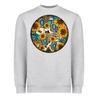 Heather Grey western pattern circle earrings Heavyweight Sweatshirt - Jasminsmagicworld