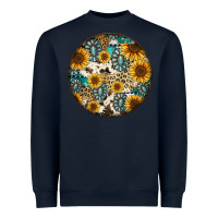 Navy western pattern circle earrings Heavyweight Sweatshirt - Jasminsmagicworld
